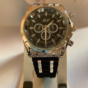 Silver and Black Men's Watch
